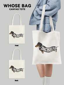 Dachshund Dog/HOT DOG/Sausage Dog ,Cute Tote Bag,Canvas Bag,Handbag, Reusable Shopping Bags, Foldable Large Capacity Casual Grocery Bags,Tote Bag