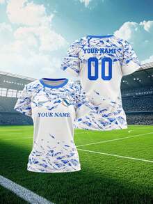 2025 Customized Sports Jersey, Summer Outdoor Sports Singlet Short Sleeve, Women's Sports Team Club Training Jersey Top With Front & Back Printed Name & Number, Breathable Quick-Dry Casual Everyday Wear, Party Outfit