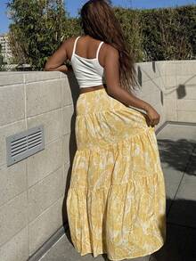 Tyla Gomez 女式波西米亚风印花长裙，休闲度假日常穿着，春夏 - 黃色 - 查看 6