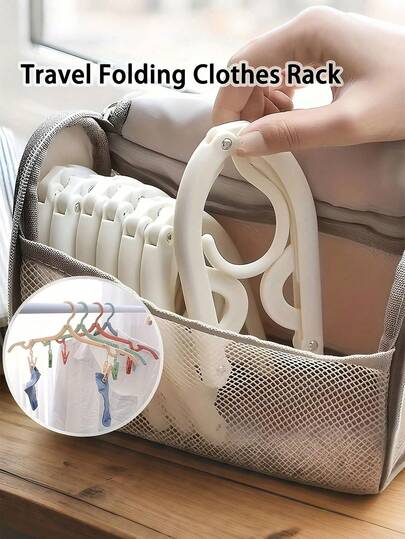 1/3/5/10 stuks reiskledinghangers, draagbare opvouwbare reiskledinghangers, multifunctionele en praktische kledinghangers, essentiële cruise-accessoires, ruimtebesparende droogrekken voor kleding, kledinghangers, reiskledingrek (willekeurige kleur)