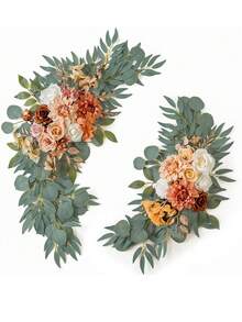 Bộ 2 vòng hoa trang trí cho đám cưới, sinh nhật, hoa giả màu hồng mộc mạc, vòng hoa hồng mẫu đơn xanh, trang trí nhà cửa, trang trí tường, trang trí kỷ niệm, trang trí tiệc sinh nhật, tiệc tựu trường, đồ trang trí nhà cửa - Nhiều màu - Xem 3