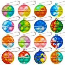 24/48pcs Random Colors And Random Styles Pop Fidget Keychain - Mini Fidget Toys Bulk Party Favors For Kids - Boys Girls Push Pops Bulk Toys - Its Small Prizes For Kids Classroom Birthday Party Favors Bubble Poppers