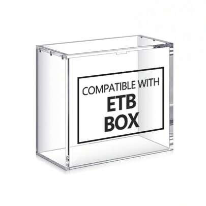TOOUEE ﻿ ETB Protector Case 5mm Acrylic Display Case , Clear Ultra Acrylic Compatible With Elite Trainer Box, Dustproof Display Box Durable & Impact-Resistant Magnetic Lid Closure Crystal Clear Showcase