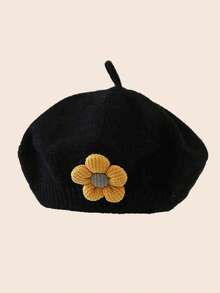 1 件婴儿花朵贝雷帽，可爱针织画家帽，适合婴儿男孩女孩，温暖秋冬 - 1PC - 查看 6