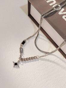 Heart Charm Necklace - 銀色 - 查看 2