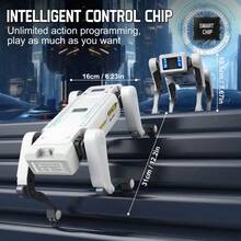 升级版特技机器狗 - App控制,AI语音激活,18种技能(功夫、舞蹈、游泳),USB充电,无线遥控,完美的节日礼物和奖品,节日礼物机器人 | 时尚未来设计 | 高科技产品,智能机器狗玩具,无线App控制,超长遥控距离82英尺 - AI智慧機器狗 - 查看 4
