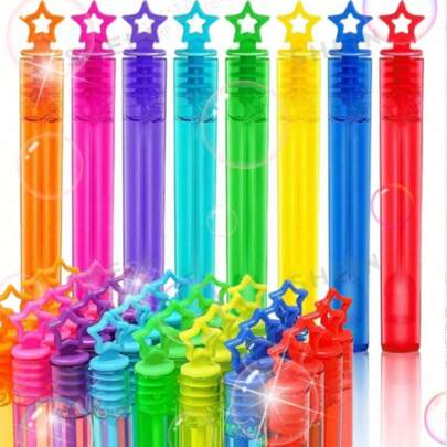 12/24/48 unidades Varitas de burbujas mini, sopladores de burbujas manuales (líquido para burbujas no incluido), pequeños regalos para fiestas, crea un ambiente festivo, juguetes de burbujas para cumpleaños, bodas y fiestas (líquido para burbujas no incluido)
