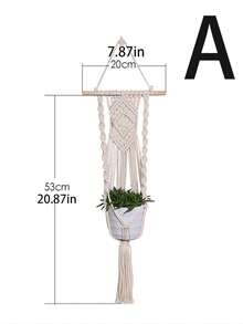 1 pieza Cesta colgante de maceta tejida a mano, decoración del hogar sencilla para el balcón, adecuada para colocar plantas en macetas, evita que las mascotas dañen, cesta colgante de maceta para el hogar, decoración del balcón del hotel, red de maceta colgante del restaurante - Multicolor - Ver 8