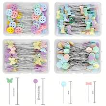 50/100/200 chiếc Ghim định vị, Ghim ngọc trai màu, Ghim trang trí, Ghim may quần áo, Nút, Nơ - Nhiều màu - Xem 12