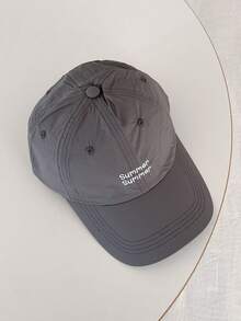 1pc Soft Top Candy Color Stylish Letter Printed Baseball Cap, Women's Breathable Quick-Dry Sun Hat For Outdoor, Spring/Summer