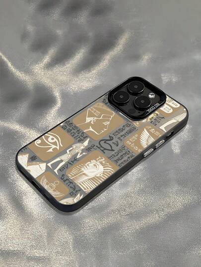 1 个古埃及图腾图案手机壳，磨砂防摔保护相机手机套，兼容 iPhone11、12、13、14、15、16 ProMax X、XS、XR、16E、15 Plus，兼容三星 Galaxy A03、A05、A05S、A12、A14、A15、A32 4G/5G、A35、A52/A52s 5G、OPPO A16、A17、A36、A57 4G、A58 4G、A60、A78 4G、A94、A95、Realme C21Y、C30、C35、C53、C67 4G、Vivo Y02、Y02s、Y03、Y18 4G、Y17s、Y20、Y21