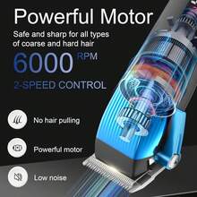 Kemei KM - 8534 4 件男士美容套装 - USB 充电理发器、电动剃须刀、精准修剪器、胡须造型工具和无线鼻毛修剪器 | 无线设计 | [夏季美容] 生日/节日/周年纪念日的完美礼物（丈夫、儿子、伴侣、朋友） - 彩色 - 查看 6