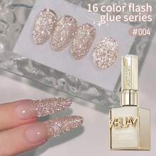 XEIJAYI 钻石闪光美甲 16 色 15ml 凝胶指甲油浸泡 UV LED 指甲油沙龙女性美甲工具时尚迷人指甲奢华指甲设计 - 彩色 - 查看 24