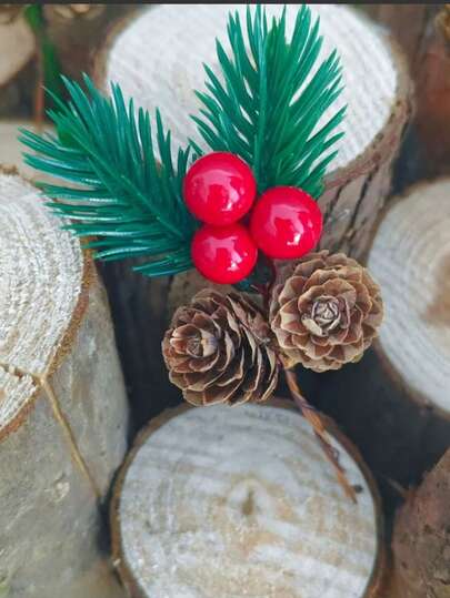 Mini Christmas Pine Cones DIY Accessories Gift Box Decor, Artificial Flowers Christmas Decorations Desktop Ornaments
