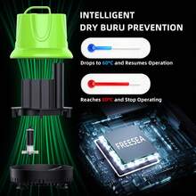 Submersible Aquarium Water Pump With Adjustable Switch, Water Removal And Drainage Sump Cleaning Pump With 3 Nozzles For Aquarium, Pond, Fish Tank, Hydroponics, Backyard (25W/400GPH)DiXiBeng - 查看 2