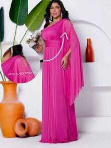 Classic And Elegant Party Dress Sophisticated Dress Bridesmaid Dress Wedding Graduation Parties. - 玫紅色 - 查看 2