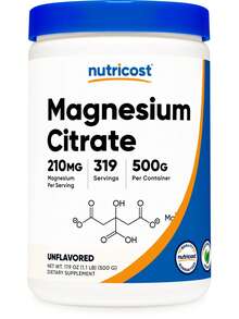 Nutricost Magnesium Citrate Powder (Unflavored, 500 Gram) - Unflavored - View 1