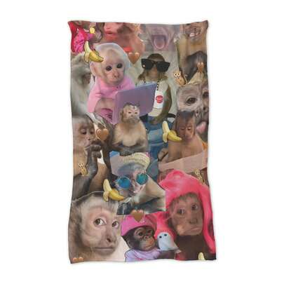 Frazada Cobija Manta Ultra Suave para Viaje y Hogar  Tamaño Individual y Matrimonial en Diseños Distintos Changos Animal Meme Changuitos