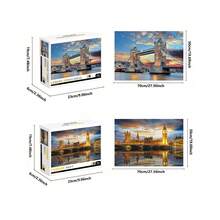 1 Caixa com 1000 Peças de Quebra-Cabeça, incluindo Ponte da Torre de Londres, Londres à Noite, Castelo de Neuschwanstein, Mundo Animal, Balão de Ar Quente, Tartaruga Marinha, Tamanho 50*70cm, Quebra-Cabeças Grandes Adequados para Adultos, Educacionais, Inteligentes e Jogos de Família Relaxantes, Adequados para Decoração de Casa, Sala de Estar e Escritório, Ótimo Presente para Natal, Ano Novo e Páscoa