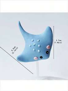 11pcs Or 1pc Marine Animal Cake Decorations, Whales, Dolphins, Porcupines, Jellyfish, Octopuses, Shells, Corals And Other Underwater Animals, Marine Theme Cake Decoration Set, Birthday Cake Baptism Cake Decoration, Soft Clay Handmade With Slight Defects(Do Not Touch The Cake; Please Use It With The Stick.) - Multicolor - View 10