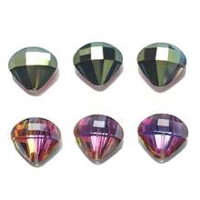 10 件/包 20 毫米扇形降落伞水晶玻璃珠，电镀颜色，DIY 珠宝配件，适用于项链、耳环、吊坠、手机壳、汽车装饰 - 20mm貝殼 - 查看 42