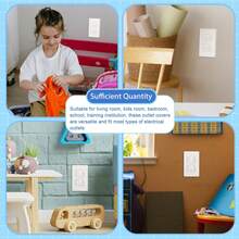 24 Pack Outlet Covers & Removal Tool Baby Proofing, Provide Shock Prevention And Easy Installation, Safe And Secure Plastic Plug Covers For Power Sockets (24 Outlet Covers) - 10PCS - View 3