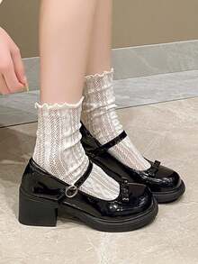 1 Pair Teenage Girls' Fashion Platform Loafers, Butterfly Decor Sweet School Style, New Spring Casual Shoes