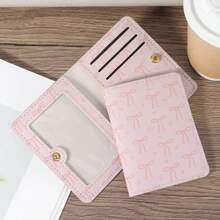 Cartera Bifold Corta y Elegante, Ligera y Portátil, Pequeño Porta Tarjetas de Crédito y Organizador, Clutch Versátil para Mujeres - Blanco y Negro - Ver 4