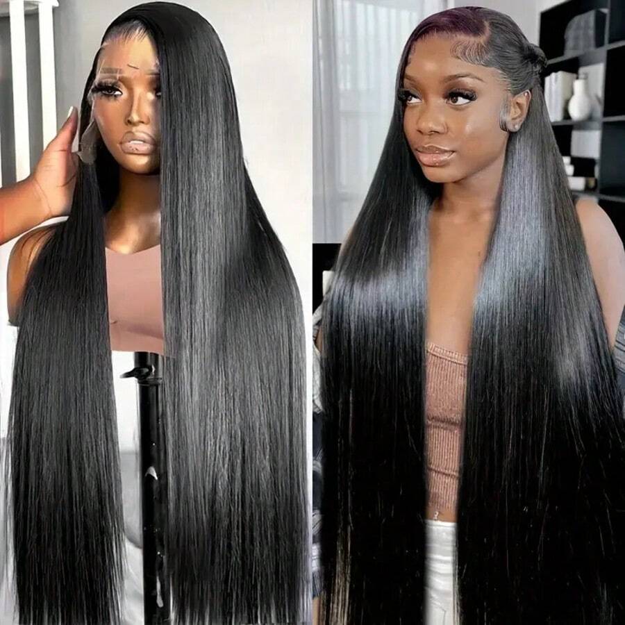 bling hair Straight 13x4/13x6 HD Transparent Lace Front Human Hair Wigs Pre Plucked 30 Inch Lace Frontal Wig Human Hair 4x4 Lace Closure Wig