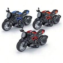 1:12 Scale Friction Powered Motorcycle Toy With Sound And Light Effects, Alloy Die-Cast Motorcycle Toy, Gift For Birthday, Christmas, Halloween - Multicolor - View 11