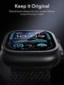 Screen Protector Compatible With Apple Watch Ultra 3/2/1 49mm, Military-Grade Tempered Glass Film With Aluminum Alloy Frame, Anti-Scratch, Anti-Collision, High-Definition Touch Sensitive Full Coverage Protective Cover For I-Watch Outdoor Sports And Daily Wear - Series Ultra 49mm - View 4