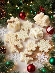 1 pieza Molde de silicona 3D en forma de copo de nieve navideño - Para velas, jabón, resina y manualidades de arcilla blanda/pegamento de goteo, herramienta decorativa de arte manual