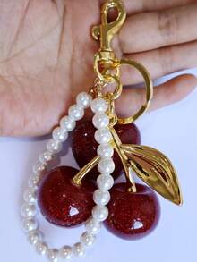 1 件别致樱桃钥匙扣，带闪亮树脂吊坠 - 合金 C 型钩扣，适用于女士钱包和包袋，是送给家人朋友和情侣的理想礼物，情人节礼物，背包装饰钥匙扣，适用于包袋，汽车配件，女士 - 彩色 - 查看 16