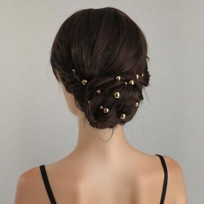 18pcs Elegant Minimalist Pearl Hair Clips Headpiece Set Valentine's Day Accessories,Wedding Hair Accessories