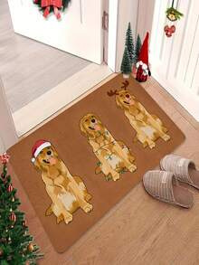 1/2 Pcs Christmas Golden Retriever Doormat - Cute Doormat, Suitable For Kitchen/Living Room/Bathroom/Entryway And Living Room Holiday Decor - Multicolor - View 4