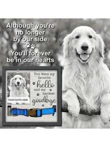1pc Wooden Pet Memorial Photo Frame, Can Hold Collar, Pet Memorial Display Stand, Wooden Pet Photo Frame, Creative Pet Memorial Plaque (Collar Not Included)