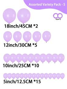 浅紫色派对气球，马卡龙紫色乳胶气球适用于生日和婚礼淋浴装饰（浅紫色）浅紫色气球不同尺寸 5/10/12/18 英寸花环拱门，浅紫色气球适用于生日淋浴性别揭示婚礼派对装饰 - 淡紫色 - 查看 21