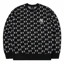 MLB Sportliches Sweatshirt für Damen und Herren, klassisches Monogram-Jaquard-Sweatshirt, lässiges Oberteil, bequemer Pullover, 3AMTM0241-50BKS