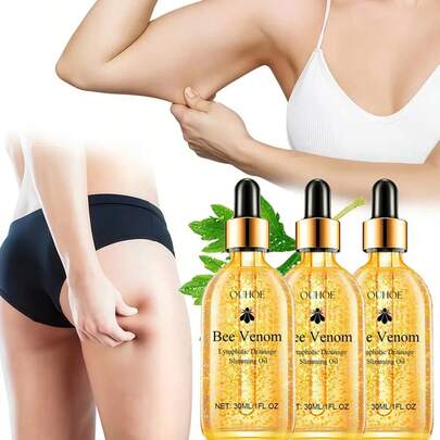 OUHOE Honey Firming Body Oil, 1.05 Oz - Bee Oil Firming Skin, Moisturizing Contains Chamomile, Ginger, Vitamin E, And Glycerol, Firming Waist, Hips, And Thighs | Low Allergy, No Fragrance, Suitable For All Skin Types