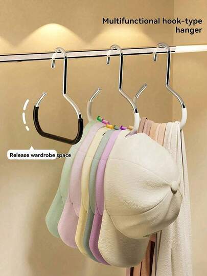 5 piezas/10 piezas Ganchos colgantes multiusos: Solución organizadora de armario que ahorra espacio para el hogar, dormitorio y hotel, ganchos versátiles para colgar sombreros, corbatas, bufandas, cinturones; Diseño de metal duradero y resistente con acabado suave, maximiza la capacidad del armario, mantiene los accesorios ordenados, acceso rápido, integración sin problemas con interiores modernos para una organización eficiente y una presentación elegante en entradas, vestíbulos, dormitorios, áreas de vestir y espacios comunes; Revestimiento de alta calidad resistente a la corrosión; Fácil de montar con los accesorios incluidos; Adecuado para sombreros, bufandas, cinturones, corbatas, bolsos, accesorios de temporada y talla grande.