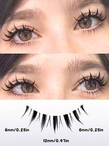 5 Pairs Clear Band Anime Lashes Spiky Anime False Eyelashes Natural Look, Lashes Looks Like Cluster Manga Lashes Individual, Cosplay Wispy Strip Eyelashes - Spiky Manga Lashes - View 2
