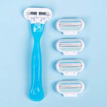 Women's Hair Removal Kit - 3-Ply Manual Razor With 4 Replaceable Blades | Suitable For Shaving The Bikini Line, Legs, And Underarms | Safe And Painless Manual Razor | Ergonomic Handle For Smooth Gliding | Skin-Friendly Design | Women's Shaving Kit For Silky-Smooth Skin - 彩色 - 查看 12