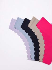 5 piezas de bragas sin costuras y sedosas con diseño de concha para mujeres, tangas de cintura baja delgadas y sexys, de secado rápido