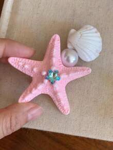 4 piezas de elegantes pasadores de pelo con forma de estrella de mar, concha y orquídea simulada, en estilo de resort de playa, accesorios de pelo versátiles para mujeres, accesorios para el cabello, accesorios para la cabeza - Multicolor - Ver 18