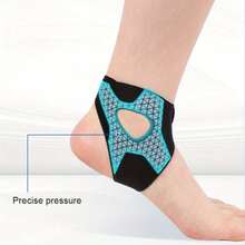 压缩护踝，采用超薄透气空心设计和轮廓贴合脚踝，提供运动脚踝支撑支架和弹性脚踝保护装置，配有薄脚踝保护器，非常适合跑步、健身、足球、篮球运动和日常使用 - 黑色 - 查看 7