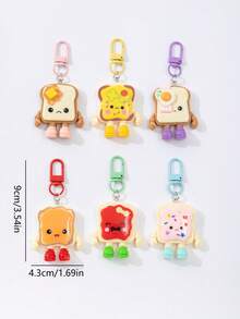 Cute Cartoon Realistic Toast Bread Slice Bag Charm Bag Accessory Winter Fall Y2K