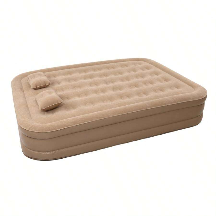 Colchón Inflable 200x150x40cm con Bomba Integrada - Cama de Aire Incluye Funda de Almacenaje + 2 Almohadas - Para Casa, Camping o Visitantes