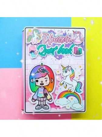 Toca Boca 与独角兽、Toca Boca 世界女孩角色扮演、DIY 安静书、儿童纸娃娃手工套装