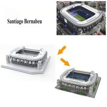 Rompecabezas de papel en 3D de un campo de fútbol, modelo de arquitectura de estadio deportivo, regalo perfecto para fanáticos del fútbol, fiesta de Navidad, Año Nuevo, Navidad - Multicolor - Ver 1