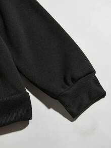 Sudadera Casual para Hombre con Estampado Gráfico de Texto Estilizado RKR7 - Negro - Ver 3